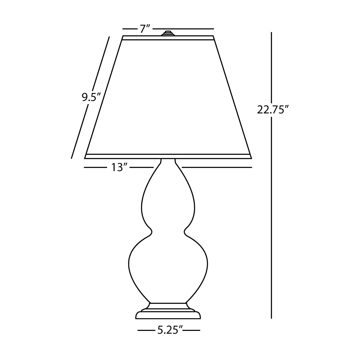 Small Double Gourd Accent Lamp