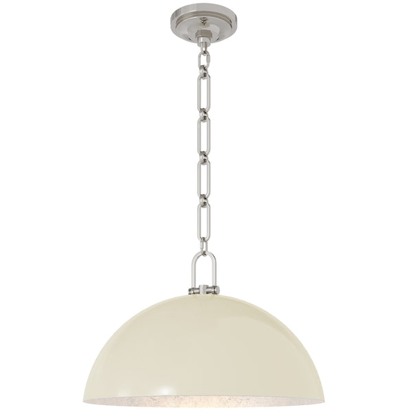 Anderson 18" Dome Pendant in Bone with Polished Nickel