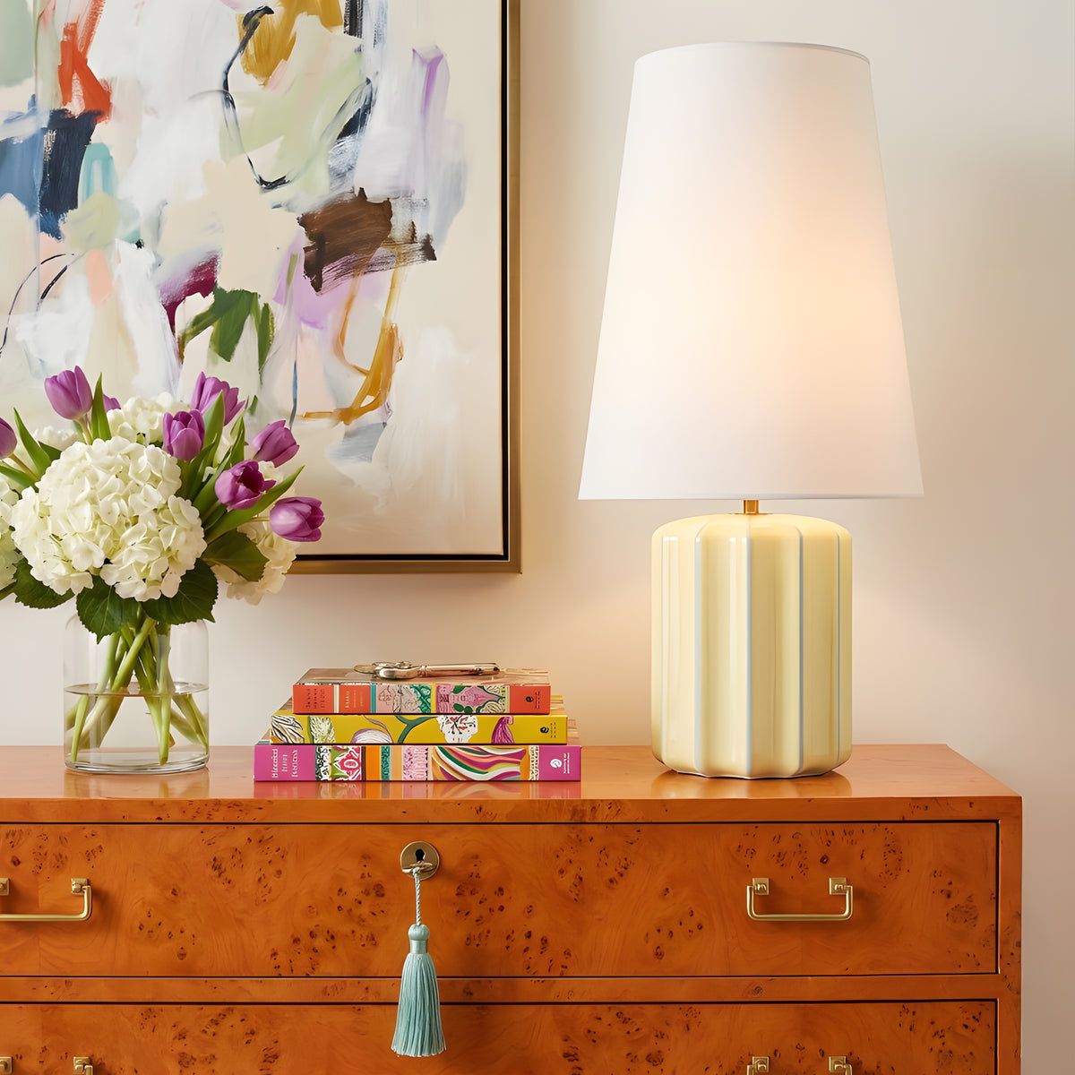 Striped Ceramic Table Lamps