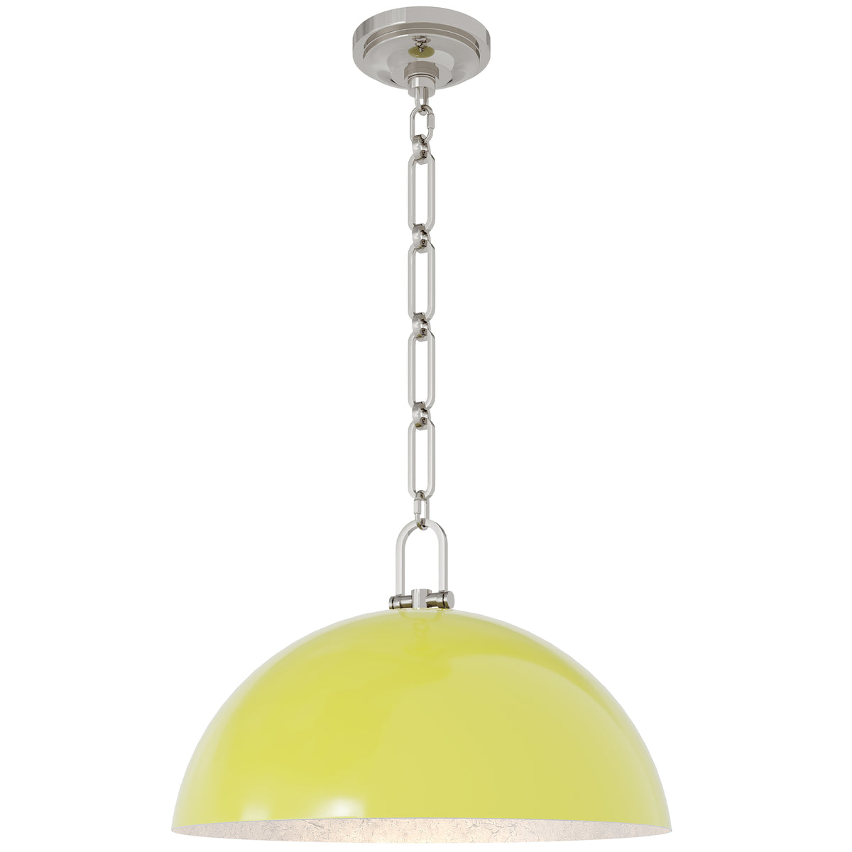 Anderson 18" Dome Pendant in Citron with Polished Nickel