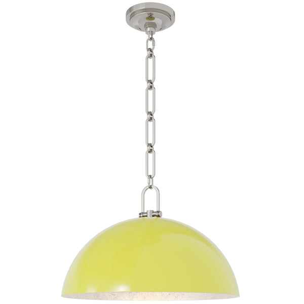 Anderson 18" Dome Pendant in Citron with Polished Nickel