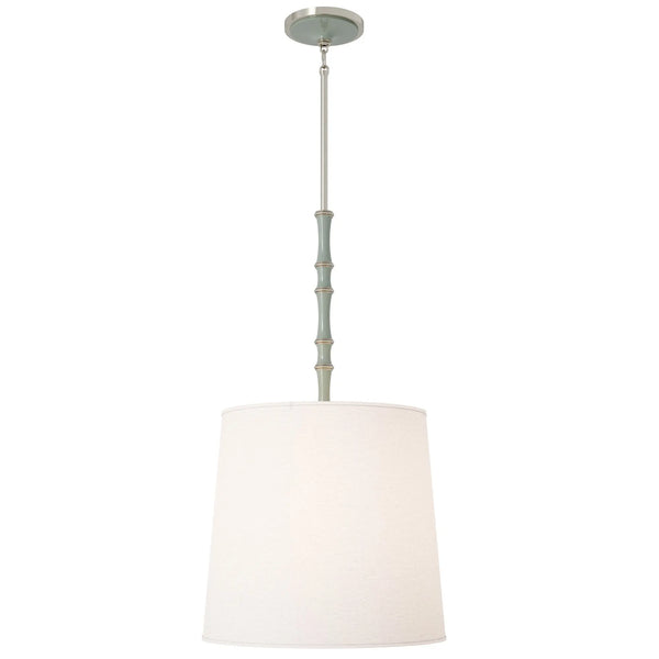 Celadon painted aluminum pendant light with polished nickel accents, Fondine — Kane Grande by Robert Abbey