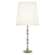 Celadon painted aluminum table lamp with modern brass accents, Fondine — Kane Grande by Robert Abbey