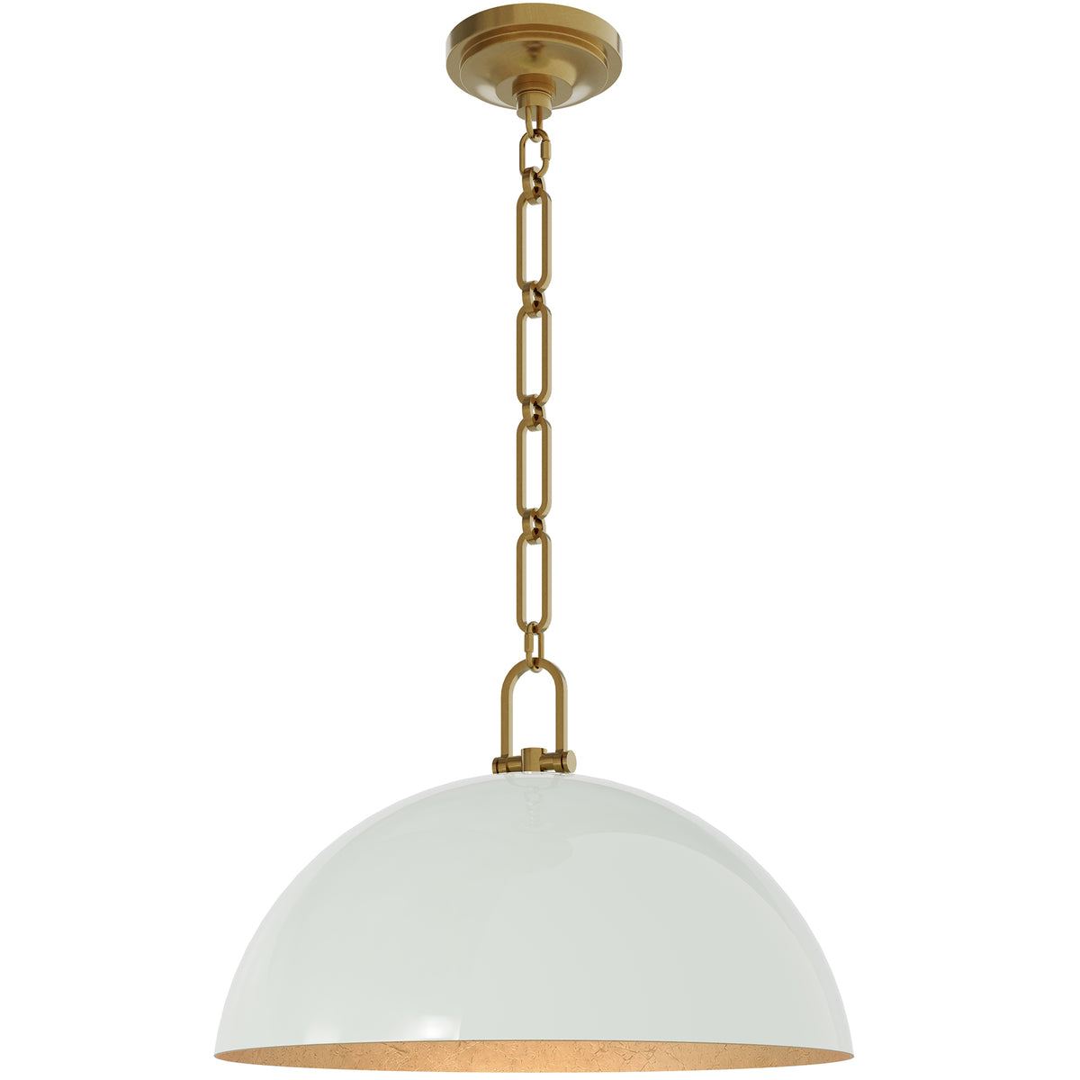 Anderson 18" Dome Pendant in Celadon with Lacquered Burnished Brass