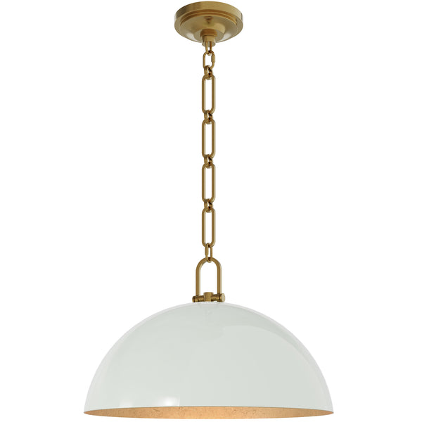 Anderson 18" Dome Pendant in Celadon with Lacquered Burnished Brass