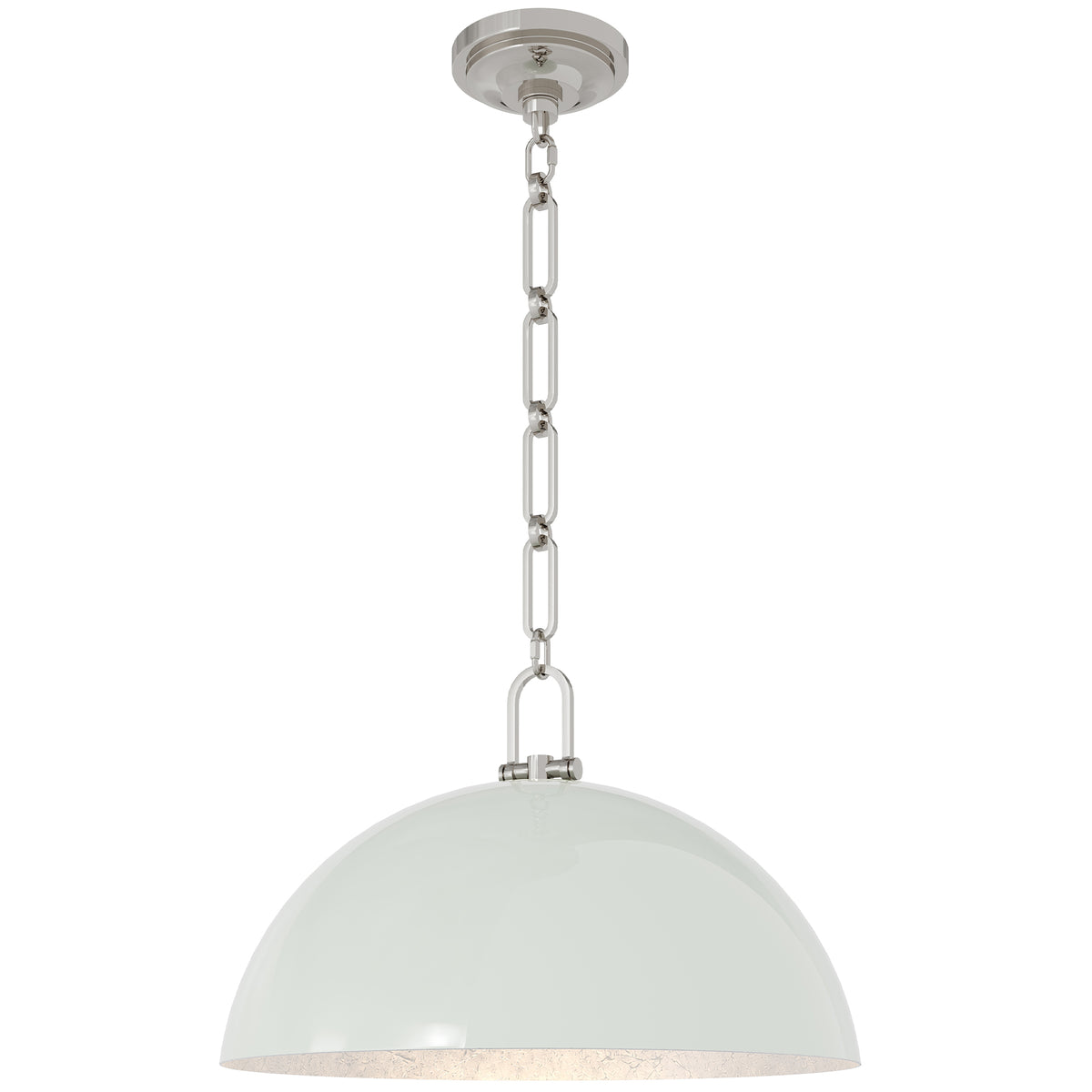 Anderson 18" Dome Pendant in Celadon with Polished Nickel