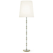 Celadon painted aluminum floor lamp with modern brass accents, Fondine — Kane Grande by Robert Abbey