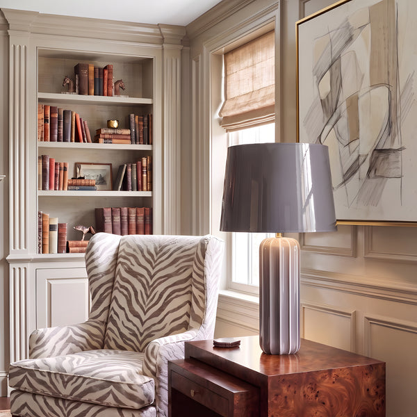Victoria Striped Ceramic Table Lamp