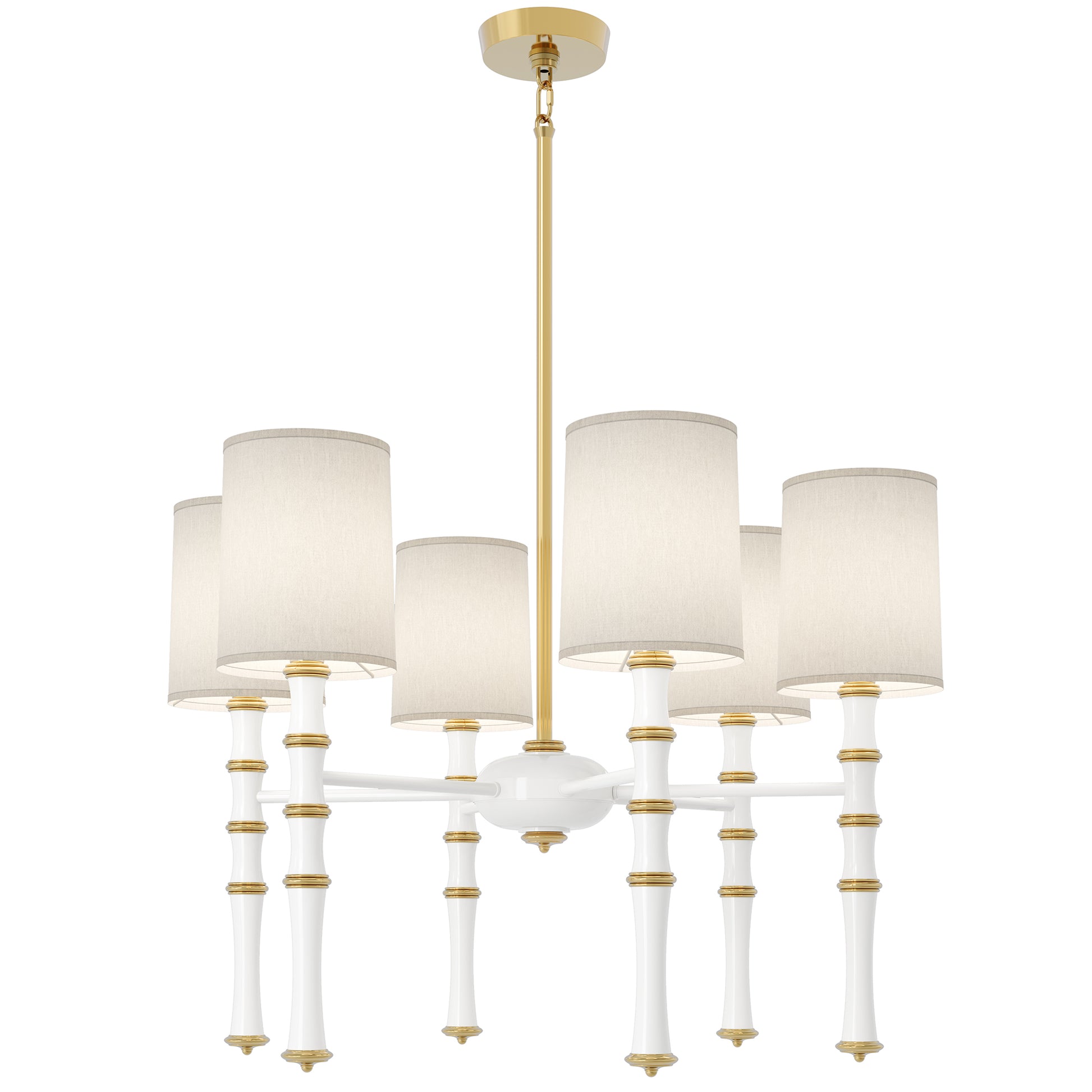 Daisy painted aluminum chandelier with modern brass accents, Fondine — Kane by Robert Abbey