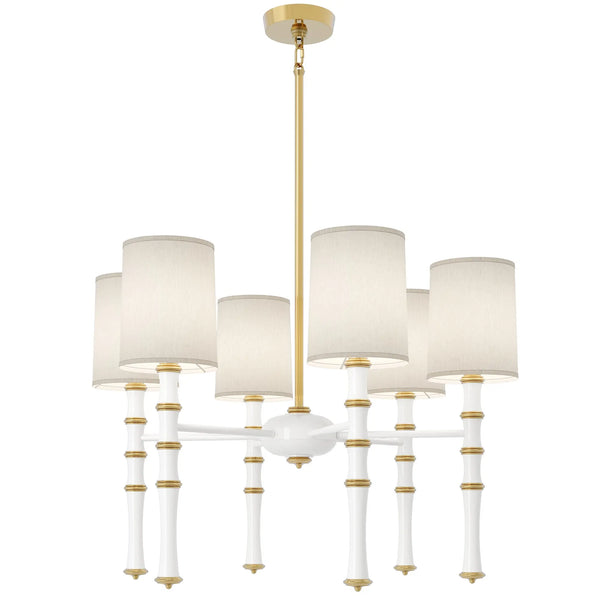 Daisy painted aluminum chandelier with modern brass accents, Fondine — Kane by Robert Abbey