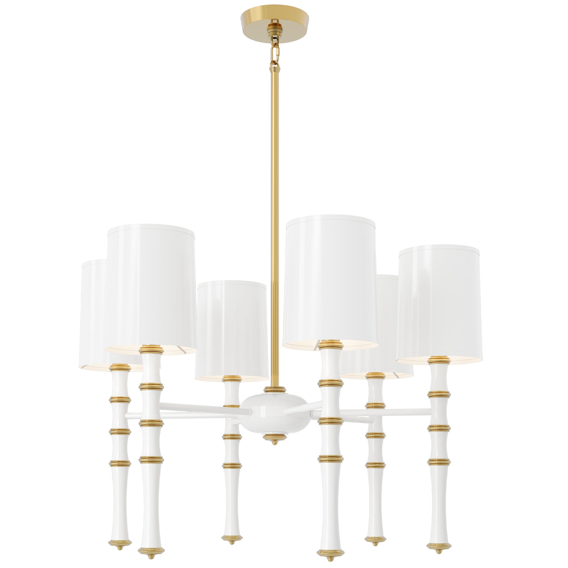 Daisy painted aluminum chandelier with modern brass accents, Daisy Painted Shade — Kane by Robert Abbey