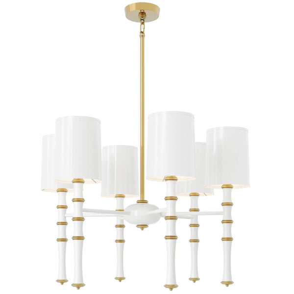 Daisy painted aluminum chandelier with modern brass accents, Daisy Painted Shade — Kane by Robert Abbey