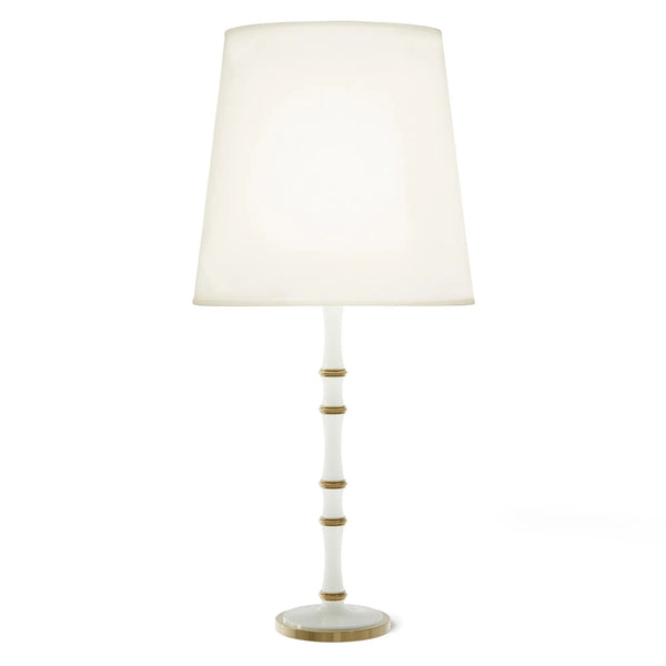 Daisy painted aluminum table lamp with modern brass accents, Fondine — Kane Grande by Robert Abbey