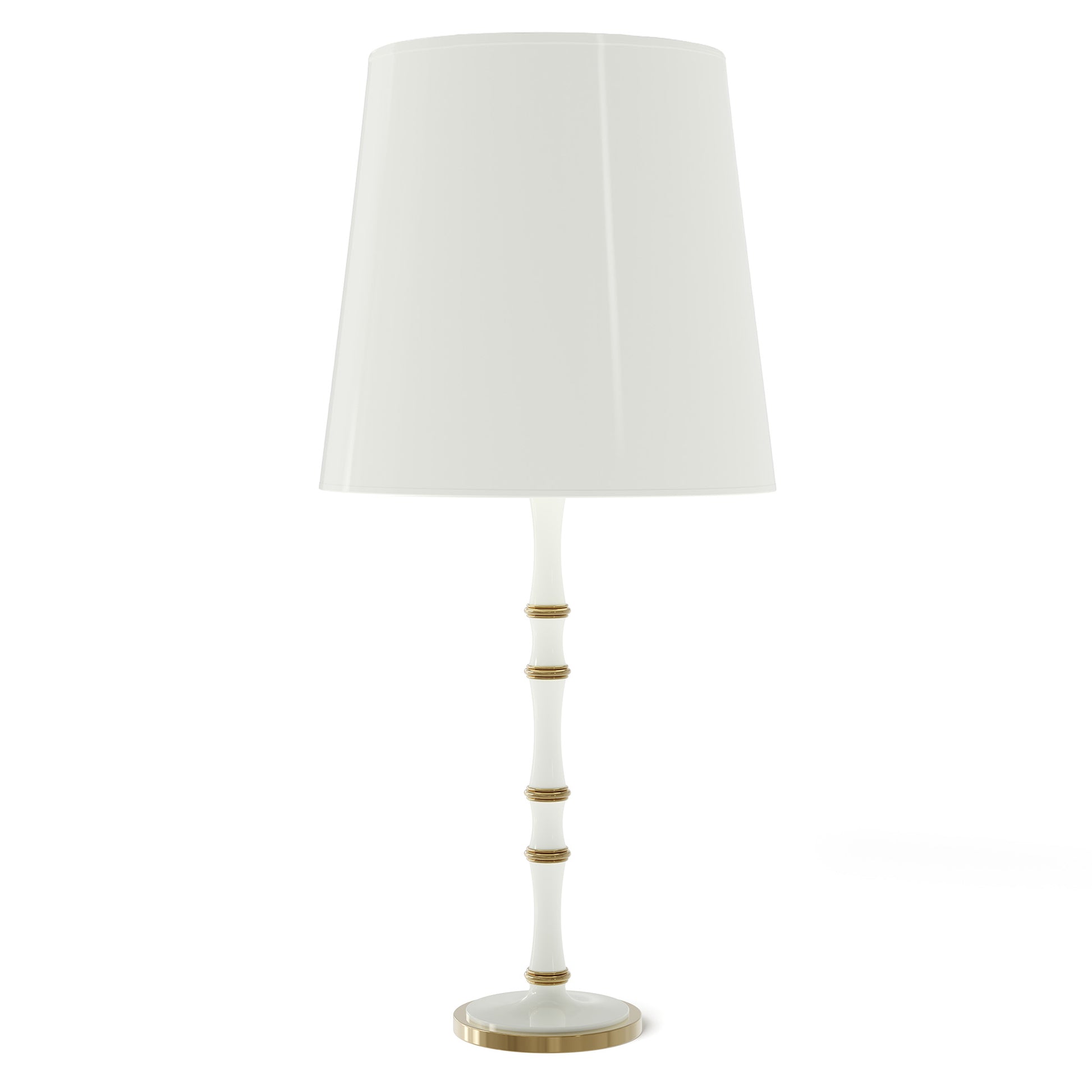 Daisy painted aluminum table lamp with modern brass accents, Daisy Painted Shade — Kane Grande by Robert Abbey