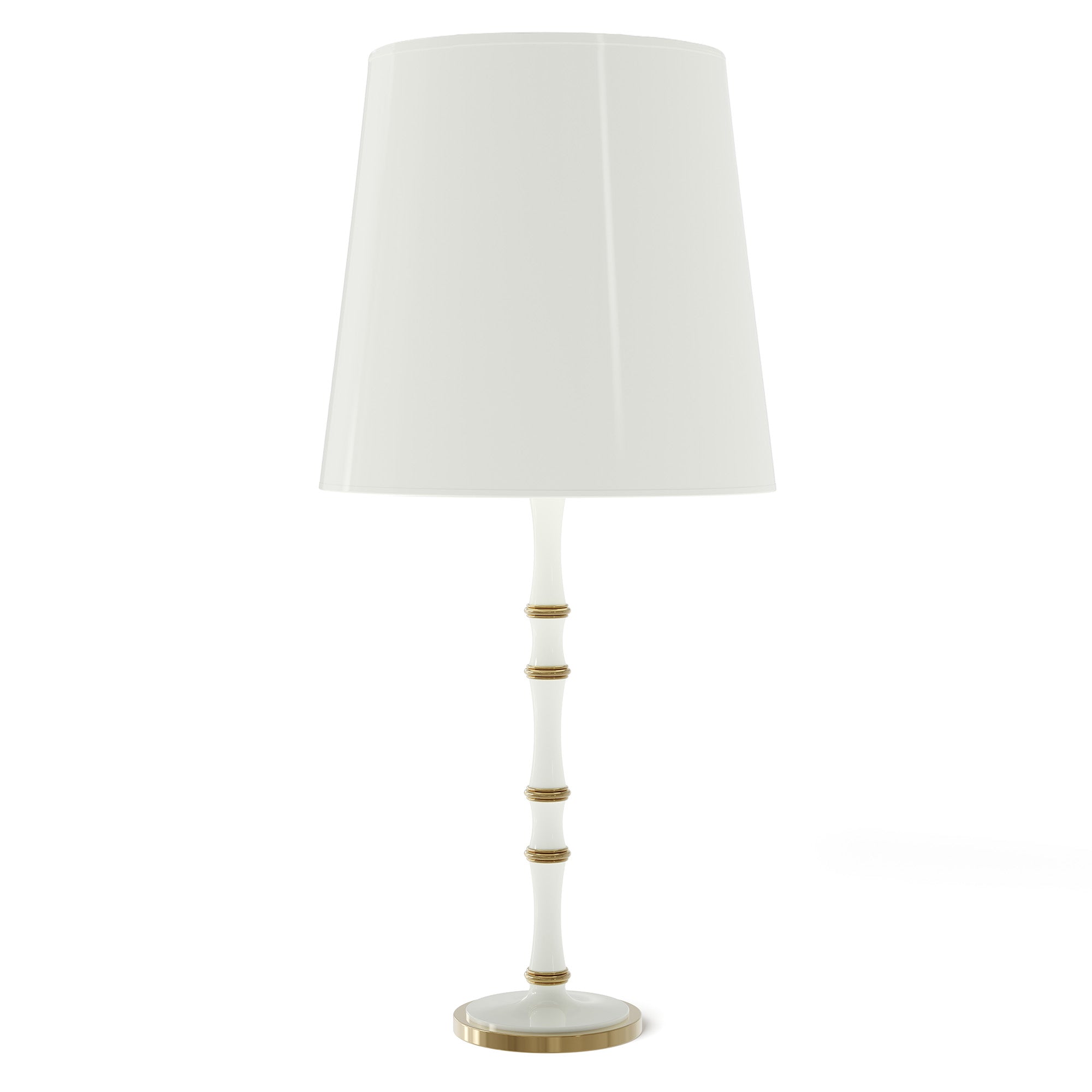 Daisy painted aluminum table lamp with modern brass accents, Daisy Painted Shade — Kane Grande by Robert Abbey