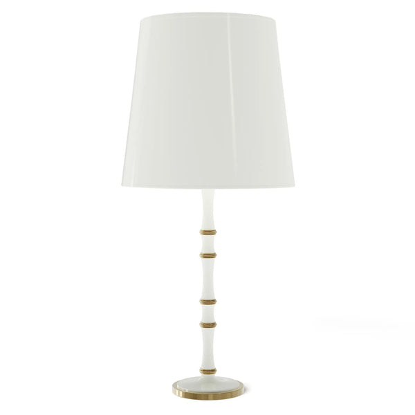 Daisy painted aluminum table lamp with modern brass accents, Daisy Painted Shade — Kane Grande by Robert Abbey