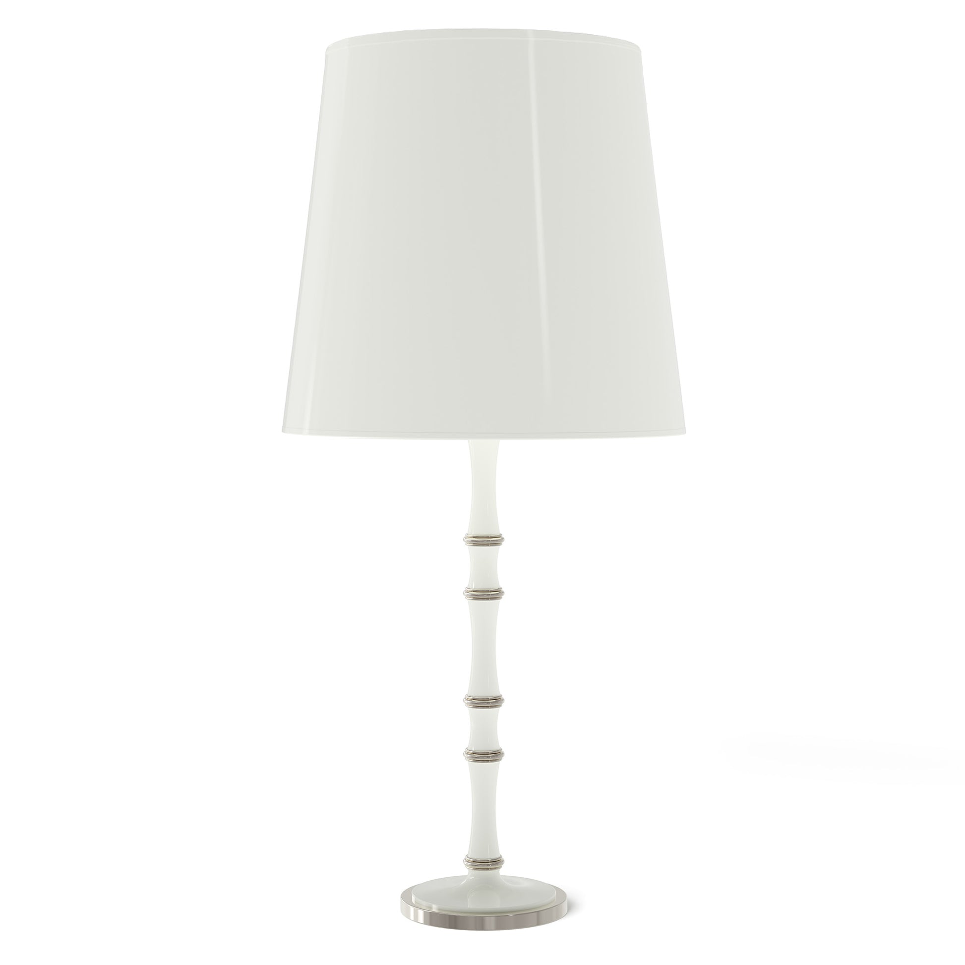 Daisy painted aluminum table lamp with polished nickel accents, Daisy Painted Shade — Kane Grande by Robert Abbey