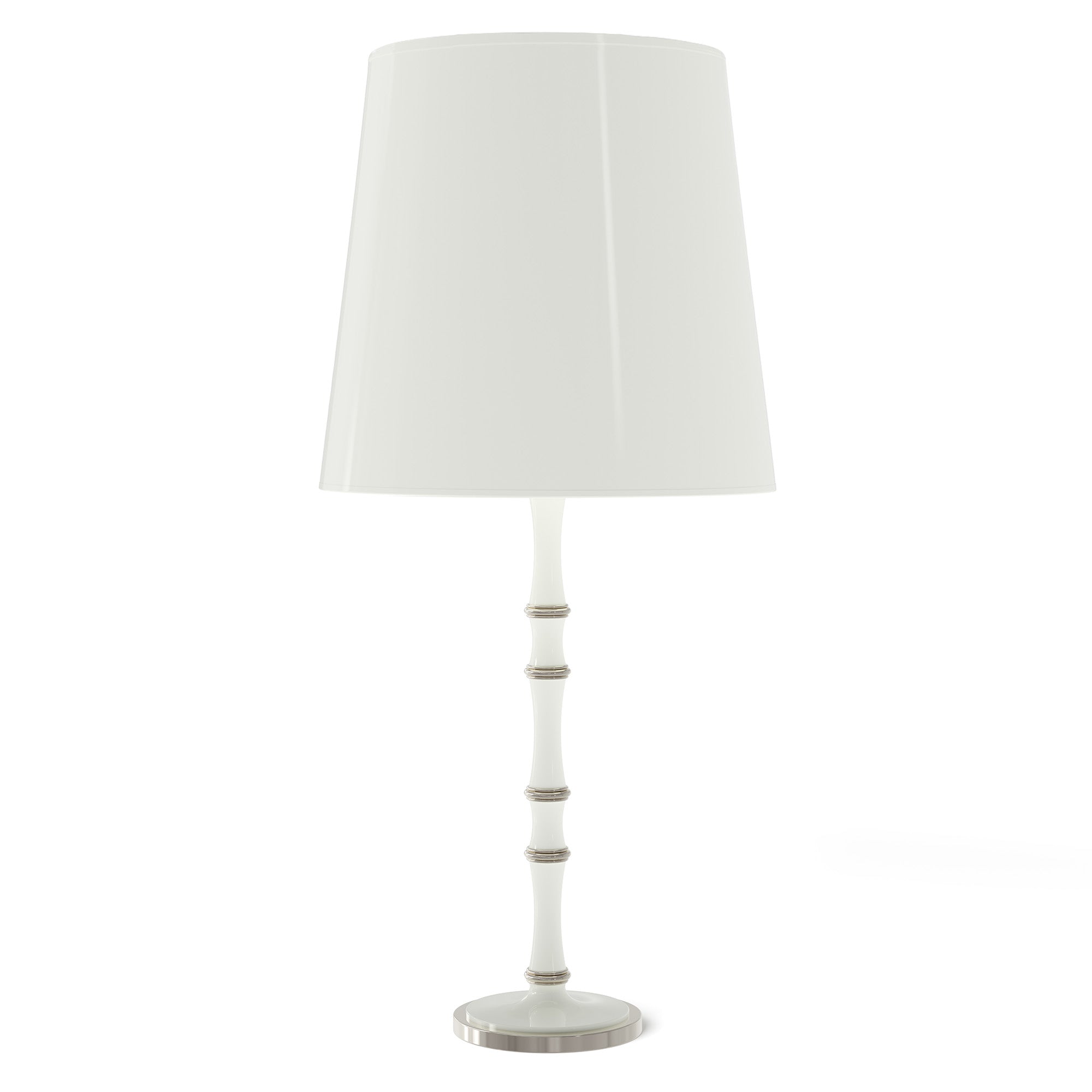 Daisy painted aluminum table lamp with polished nickel accents, Daisy Painted Shade — Kane Grande by Robert Abbey