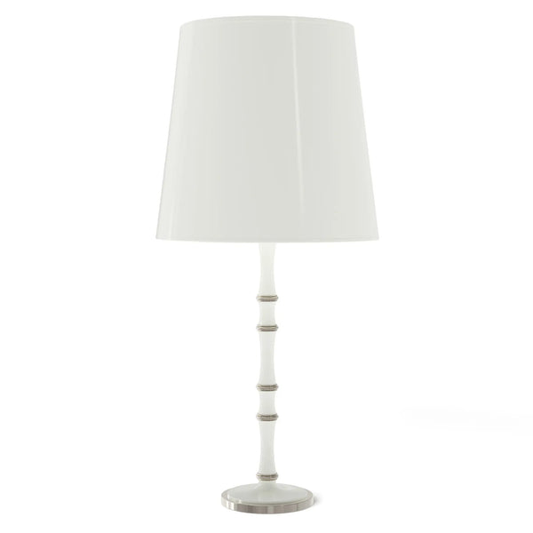 Daisy painted aluminum table lamp with polished nickel accents, Daisy Painted Shade — Kane Grande by Robert Abbey