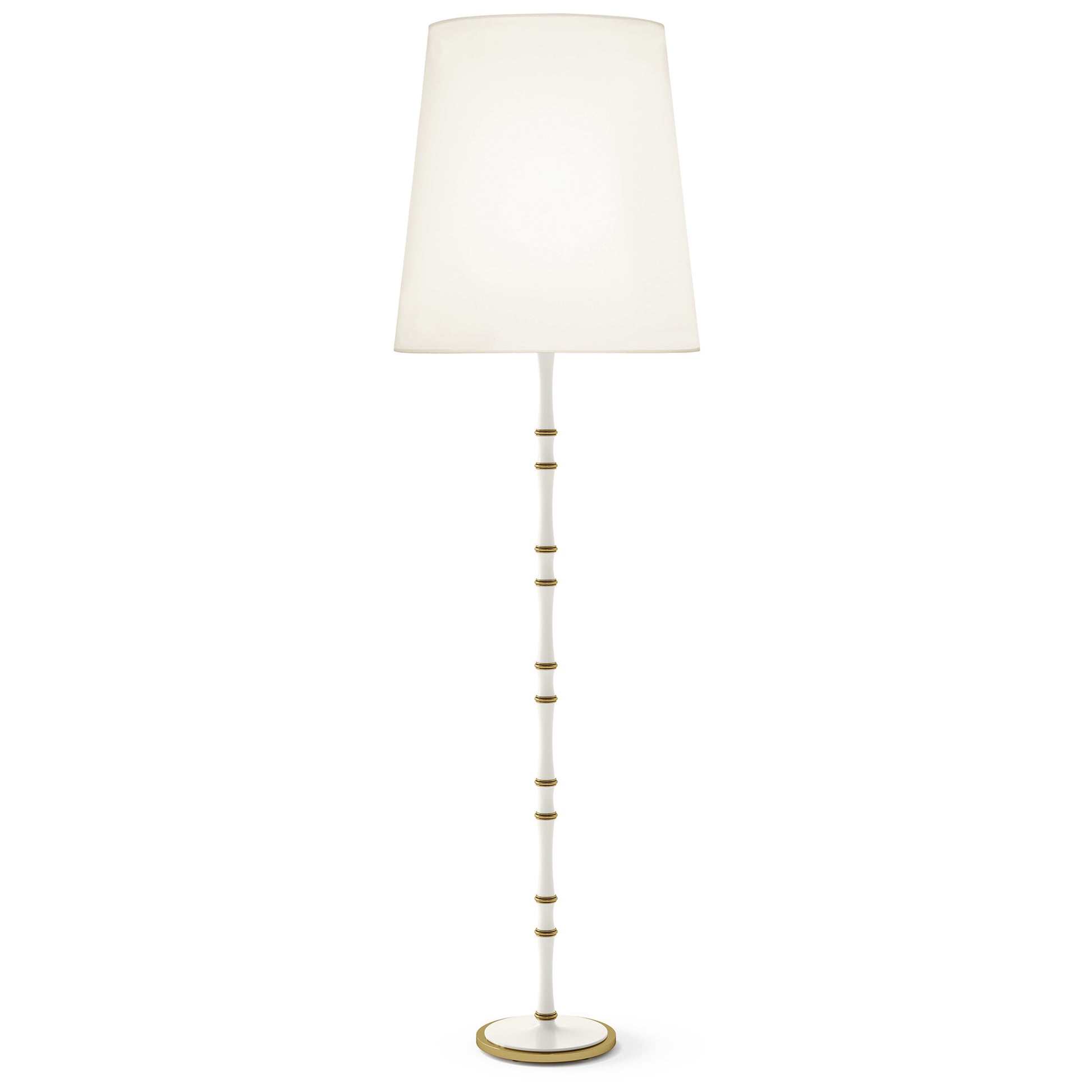 Daisy painted aluminum floor lamp with modern brass accents, Fondine — Kane Grande by Robert Abbey