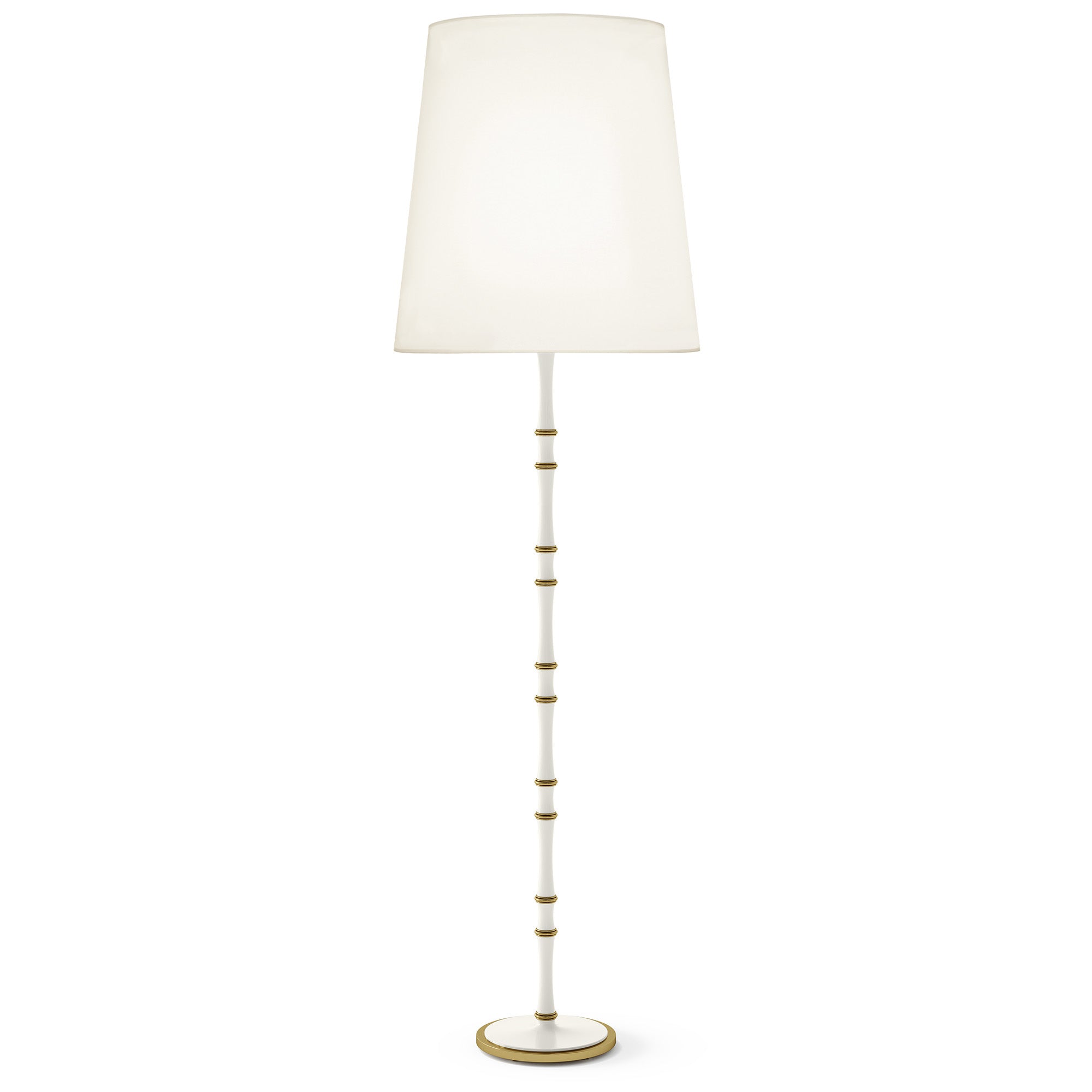 Daisy painted aluminum floor lamp with modern brass accents, Fondine — Kane Grande by Robert Abbey