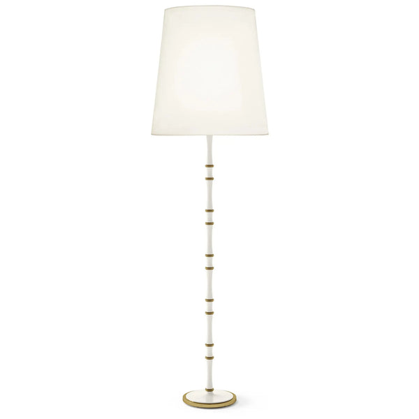 Daisy painted aluminum floor lamp with modern brass accents, Fondine — Kane Grande by Robert Abbey