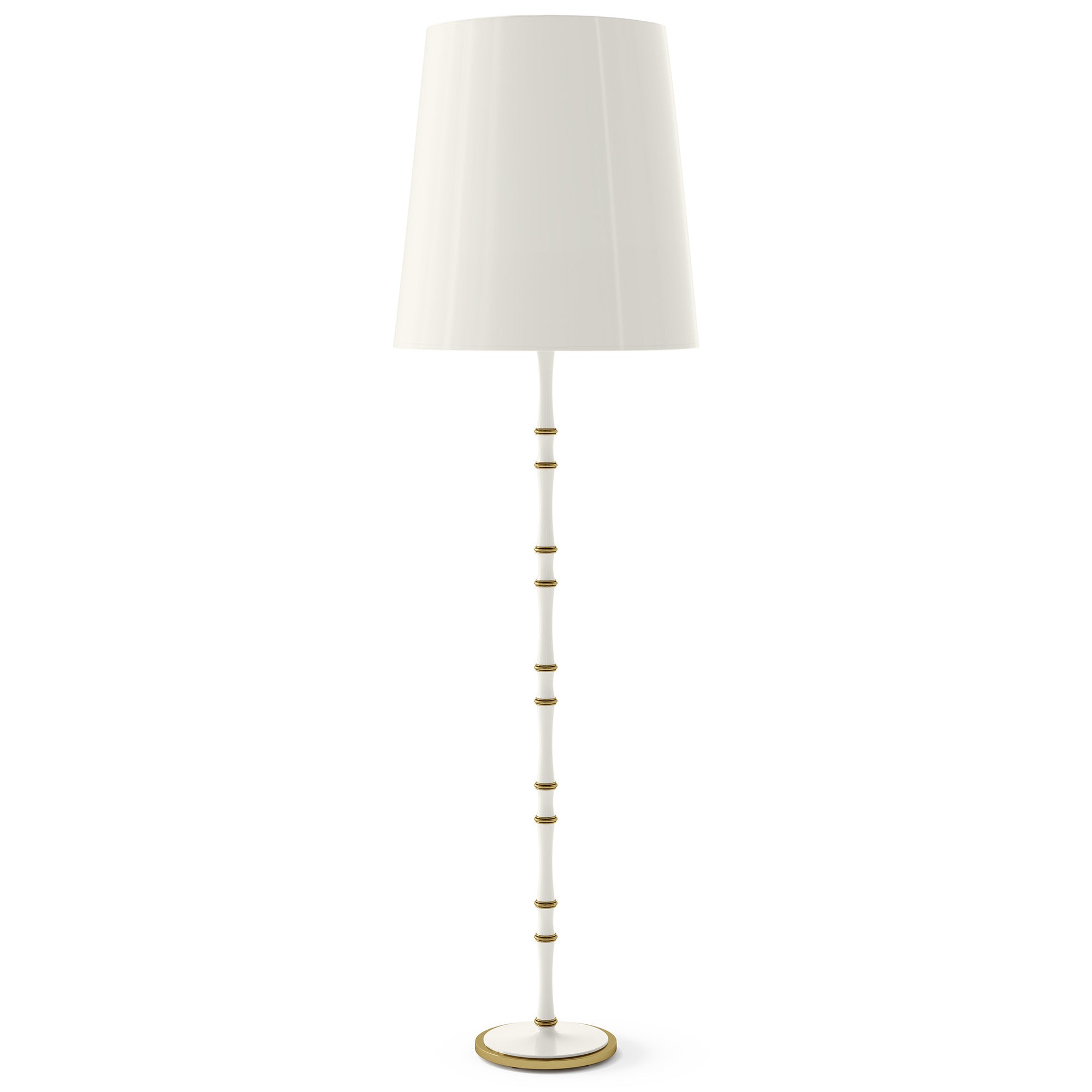 Daisy painted aluminum floor lamp with modern brass accents, Daisy Painted Shade — Kane Grande by Robert Abbey