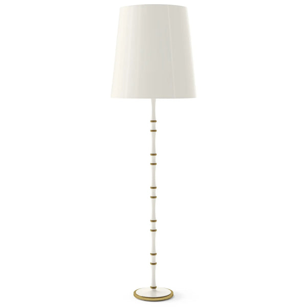 Daisy painted aluminum floor lamp with modern brass accents, Daisy Painted Shade — Kane Grande by Robert Abbey