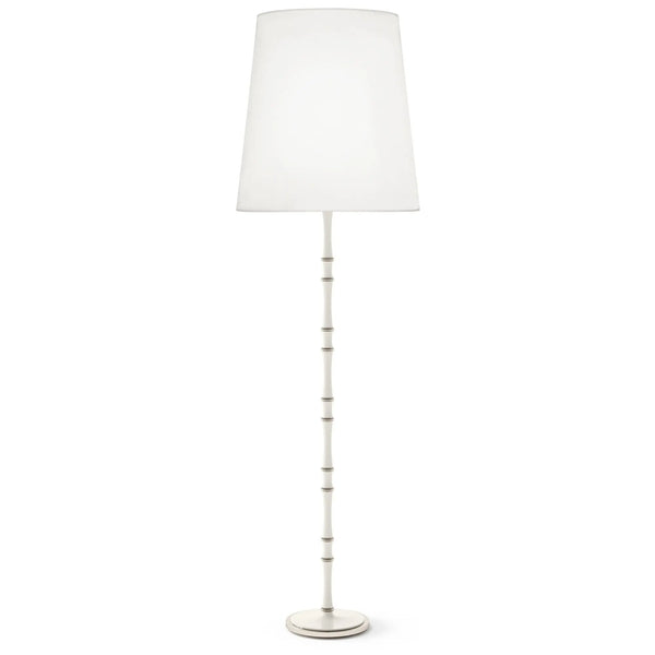 Daisy painted aluminum floor lamp with polished nickel accents, Ascot White — Kane Grande by Robert Abbey