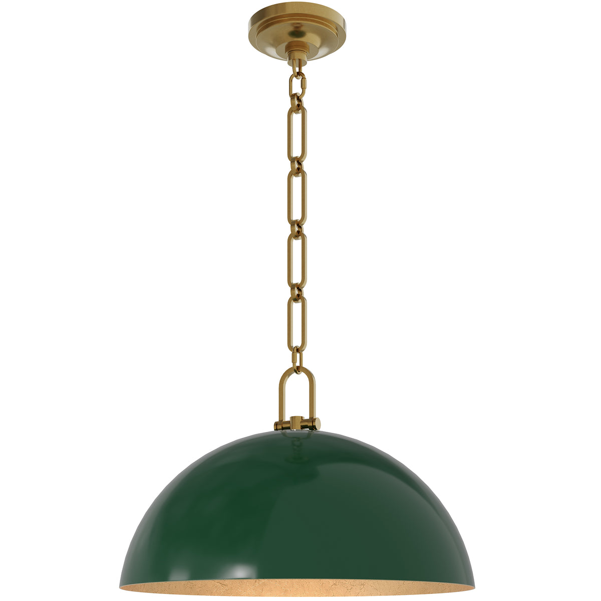 Anderson 18" Dome Pendant in Jungle with Lacquered Burnished Brass