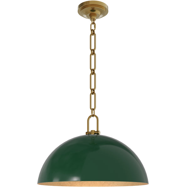 Anderson 18" Dome Pendant in Jungle with Lacquered Burnished Brass