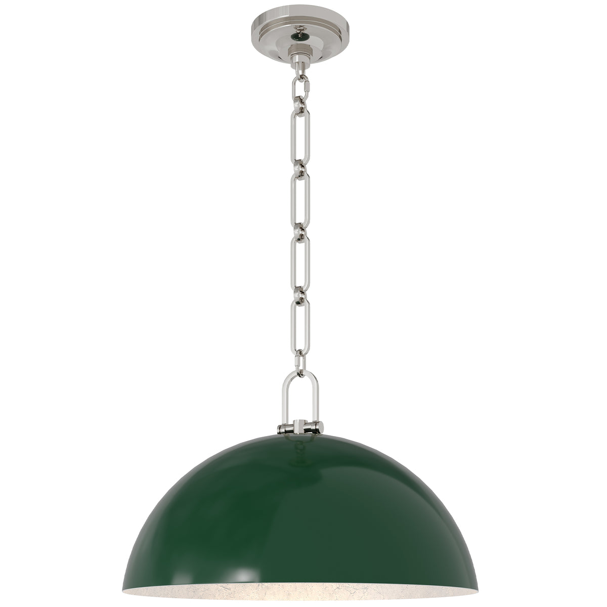 Anderson 18" Dome Pendant in Jungle with Polished Nickel