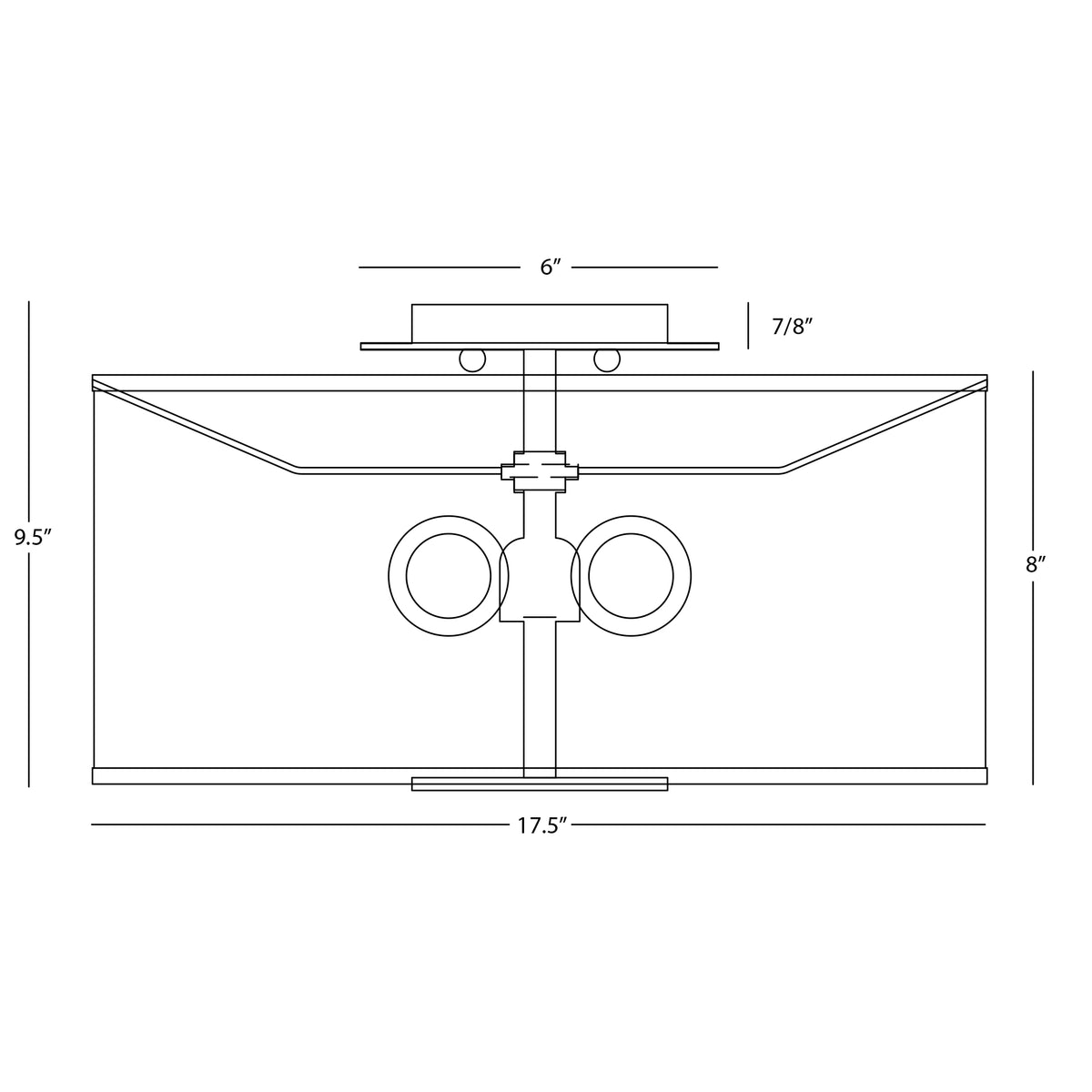 Novara Flush Mount dimensions