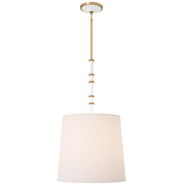 Matte Daisy painted aluminum pendant light with modern brass accents, Fondine — Kane Grande by Robert Abbey