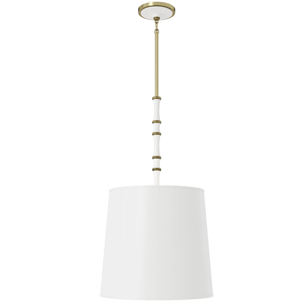 Matte Daisy painted aluminum pendant light with modern brass accents, Matte Daisy Painted Shade — Kane Grande by Robert Abbey