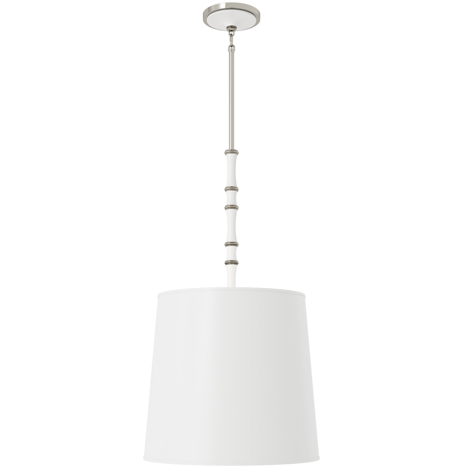 Matte Daisy painted aluminum pendant light with polished nickel accents, Matte Daisy Painted Shade — Kane Grande by Robert Abbey