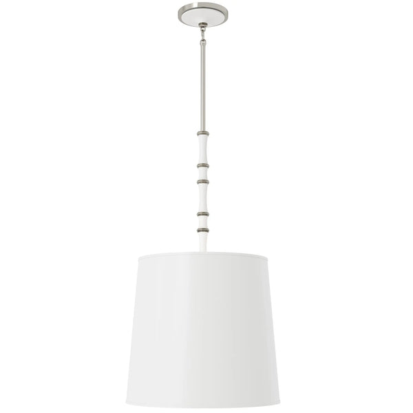 Matte Daisy painted aluminum pendant light with polished nickel accents, Matte Daisy Painted Shade — Kane Grande by Robert Abbey