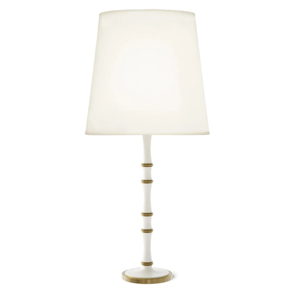Matte Daisy painted aluminum table lamp with modern brass accents, Fondine — Kane Grande by Robert Abbey