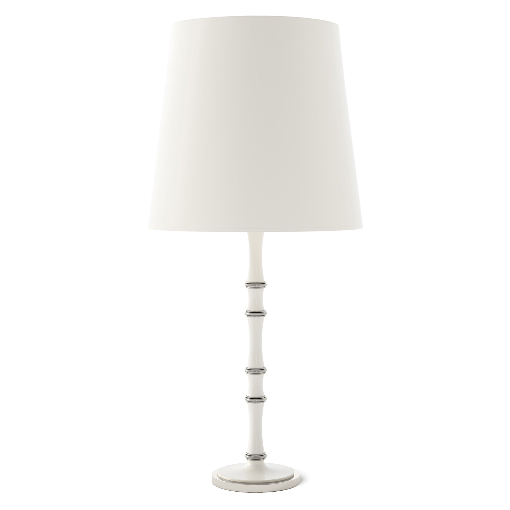 Matte Daisy painted aluminum table lamp with polished nickel accents, Matte Daisy Painted Shade — Kane Grande by Robert Abbey
