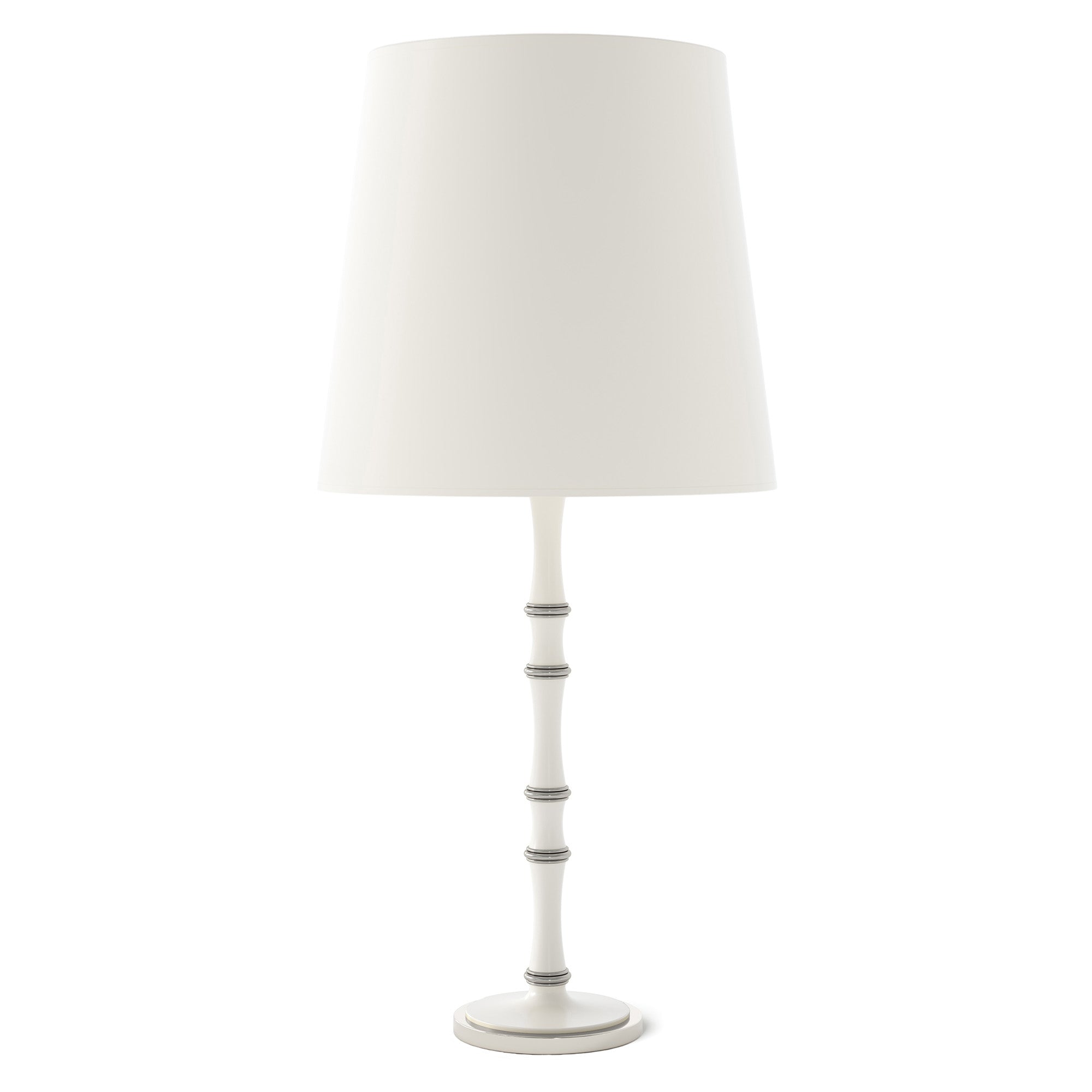 Matte Daisy painted aluminum table lamp with polished nickel accents, Matte Daisy Painted Shade — Kane Grande by Robert Abbey