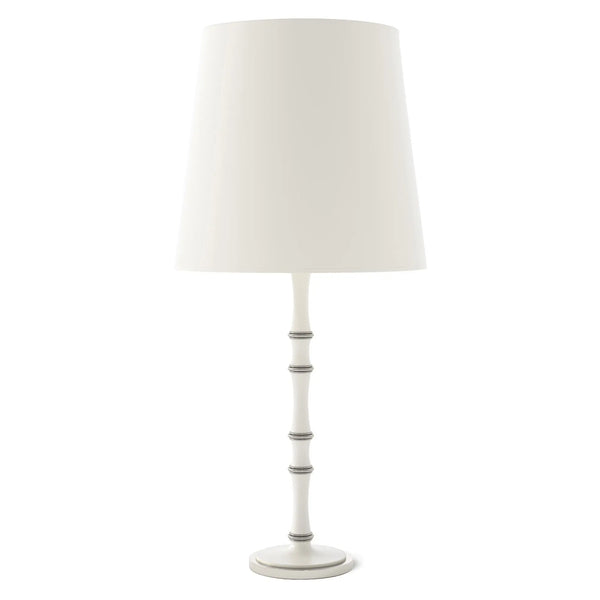 Matte Daisy painted aluminum table lamp with polished nickel accents, Matte Daisy Painted Shade — Kane Grande by Robert Abbey
