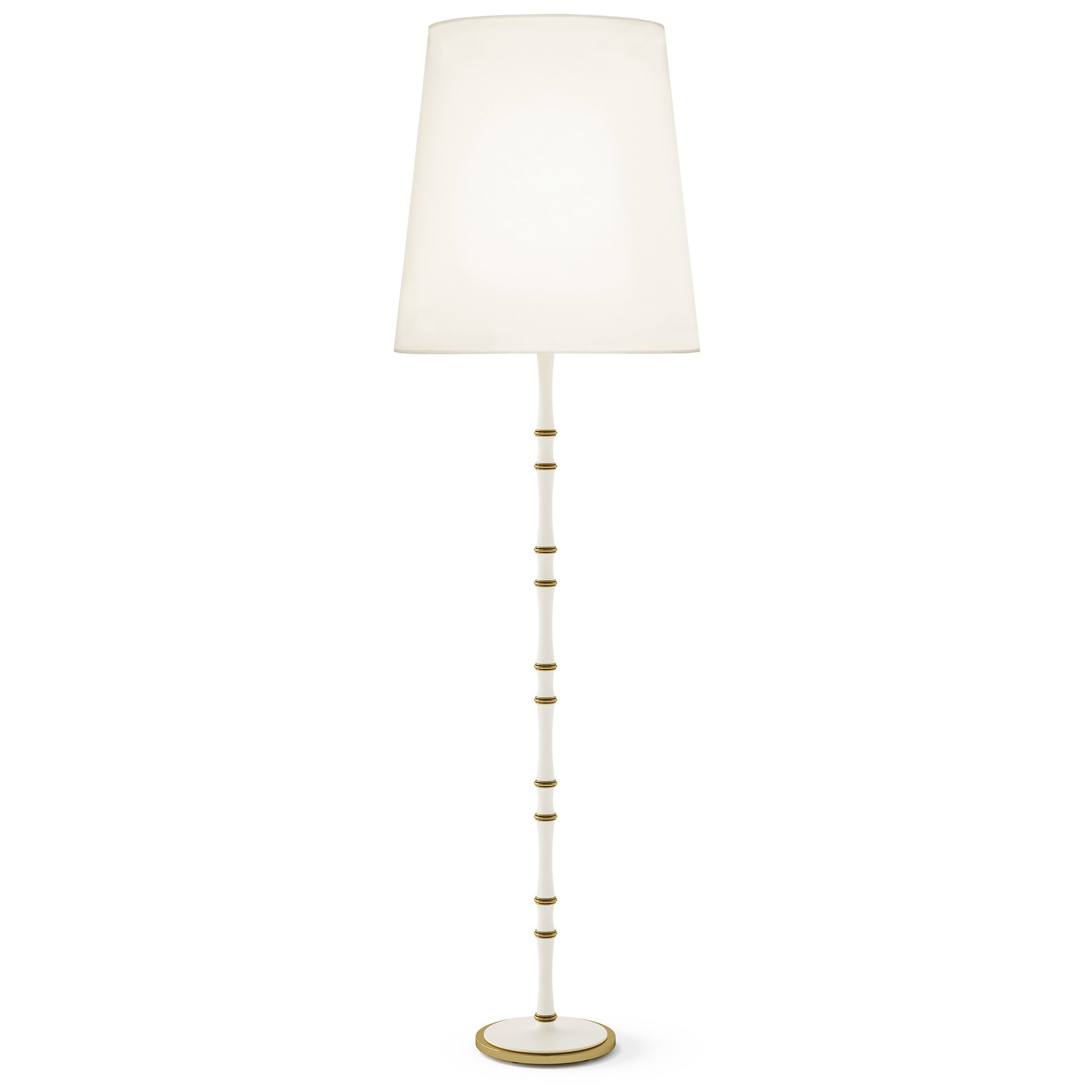 Matte Daisy painted aluminum floor lamp with modern brass accents, Fondine — Kane Grande by Robert Abbey