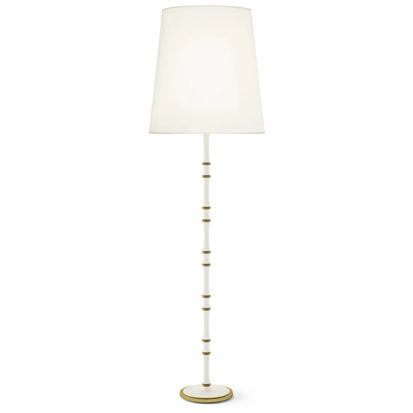 Matte Daisy painted aluminum floor lamp with modern brass accents, Fondine — Kane Grande by Robert Abbey