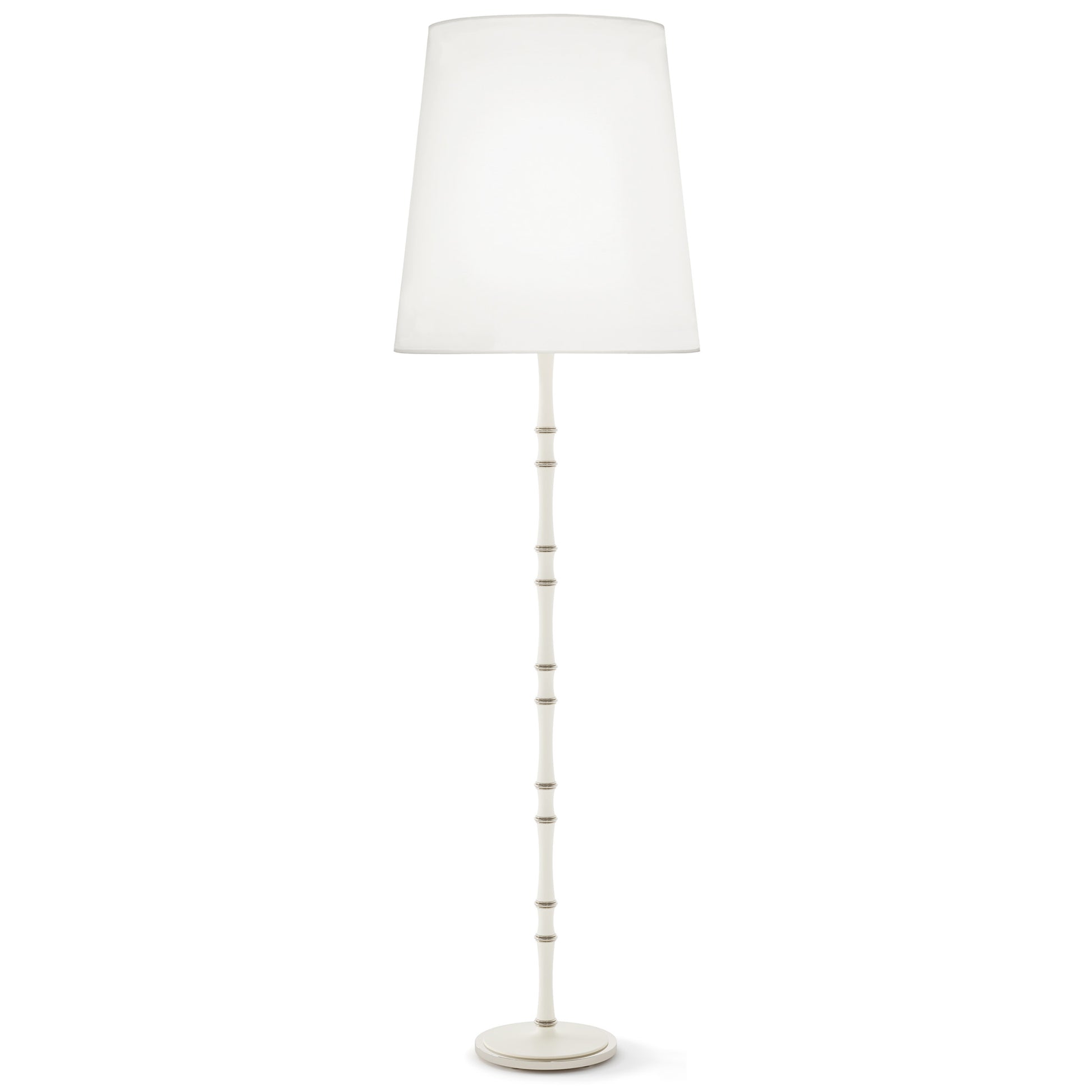 Matte Daisy painted aluminum floor lamp with polished nickel accents, Ascot White — Kane Grande by Robert Abbey