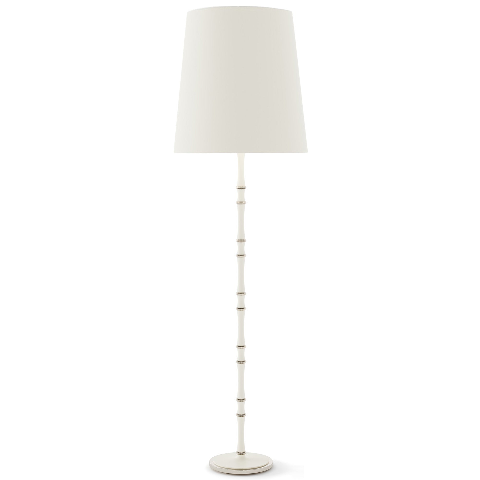 Matte Daisy painted aluminum floor lamp with polished nickel accents, Matte Daisy Painted Shade — Kane Grande by Robert Abbey