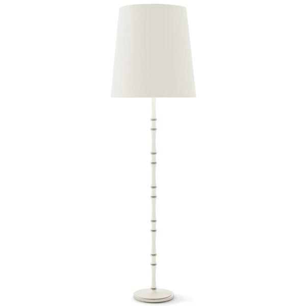 Matte Daisy painted aluminum floor lamp with polished nickel accents, Matte Daisy Painted Shade — Kane Grande by Robert Abbey