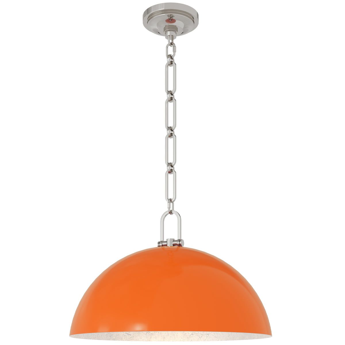 Anderson 18" Dome Pendant in Pumpkin with Polished Nickel