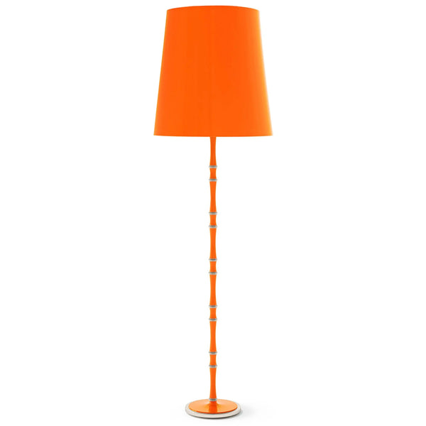 Pumpkin painted aluminum floor lamp with polished nickel accents, Pumpkin Painted Shade — Kane Grande by Robert Abbey