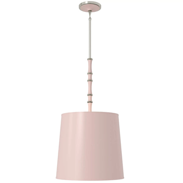 Rose Water painted aluminum pendant light with polished nickel accents, Rose Water Painted Shade — Kane Grande by Robert Abbey