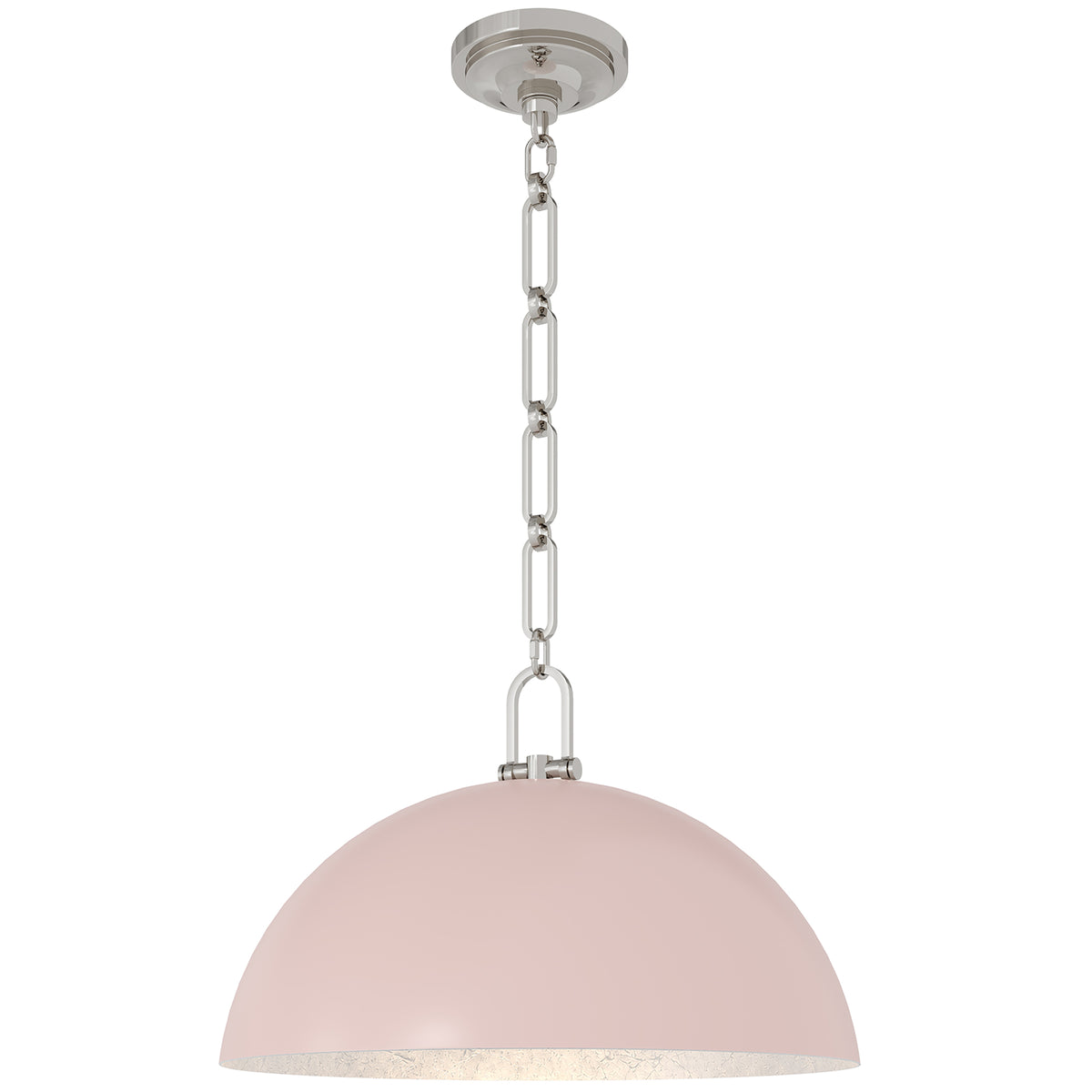 Anderson 18" Dome Pendant in Rose Water with Polished Nickel